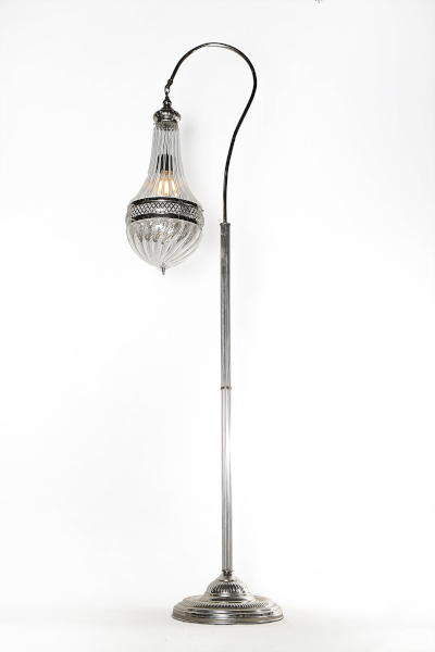 Pyrex Glass Swan Neck Floor Lamp Model 1